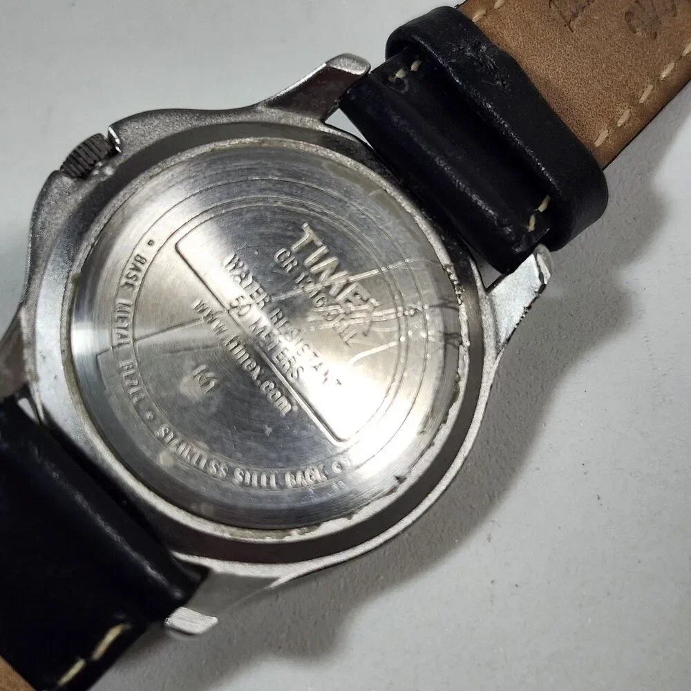 Timex Expedition Watch Womens Indiglo Gilden Leather Leather Band New Battery